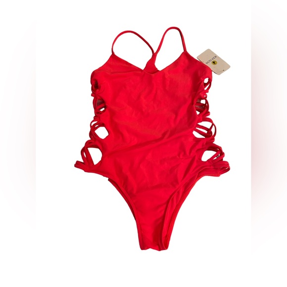 BODY GLOVE Womens Standard Smoothies Crissy 1 Piece Swimsuit Strappy Sides NWT - Picture 3 of 13